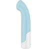 Satisfyer Playful Four, bala azul con funda curva de lado