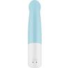 Satisfyer Playful Four, bala azul vista por detrás con los contactos de carga