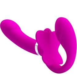Pretty love - valerie vibrador doble strap-on 12 vibraciones morado - - 2