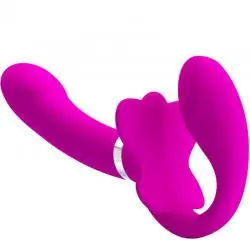 Pretty love - valerie vibrador doble strap-on 12 vibraciones morado