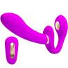 Pretty love - thunderbird vibrador doble strap-on control remoto morado - 1