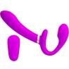 Pretty love - thunderbird vibrador doble strap-on control remoto morado - 2
