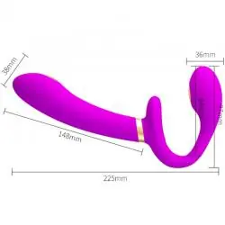 Pretty love - thunderbird vibrador doble strap-on control remoto morado