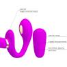 Pretty love - thunderbird vibrador doble strap-on control remoto morado - 5