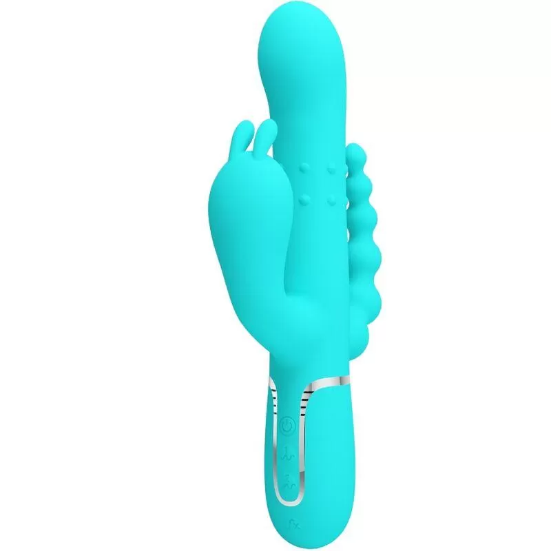 Pretty love - cammy triple vibrador rabbit multifunción 4 en 1 azul