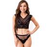 Livco Corsetti Elin, conjunto negro de sujetador y panties de frente