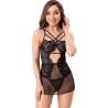 Livco corsetti fashion - cielo lc 20211 camisa + tanga negro s/m - 1