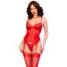 Chilirose - cr 4845 corset y medias rojo - 1