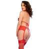 Chilirose - cr 4848 set sujetador + tanga + medias de encaje rojo - 5