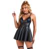 Vestido Efecto Cuero Negro Subblime S/M, de frente