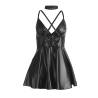 Vestido Efecto Cuero Negro Subblime S/M, la prenda sola de espaldas