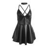 Vestido Negro Efecto Cuero con Vuelo Subblime L/XL, la prenda sola de frente