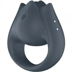 Satisfyer - perfect pair 2 multivibrador 2 en 1 anillo para pene & estimulador de dedo gris