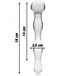 Nebula series by ibiza - modelo 13 dildo cristal borosilicato 18 cm -o- 3.5 cm