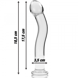 Nebula series by ibiza - modelo 18 dildo cristal borosilicato 18.5 cm -o- 3.5 cm