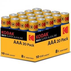 Kodak - max pila alcalina aaa lr03 pack*20 pilas
