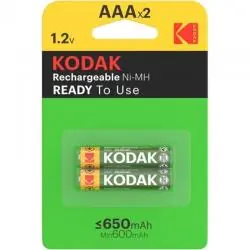 Kodak - pila recargable hr03 aaa 650mah blister*2