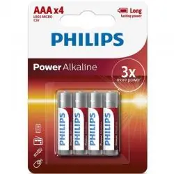 Philips - power alkaline pila aaa lr03 blister*4