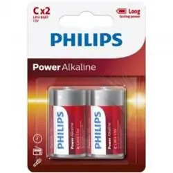 Philips - power alkaline pila c lr14 blister*2