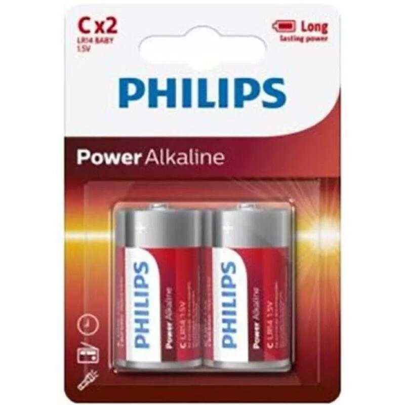 Philips - power alkaline pila c lr14 blister*2