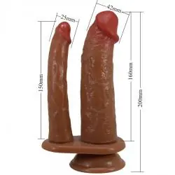 Pretty love - goran doble dildo realístico natural mulato
