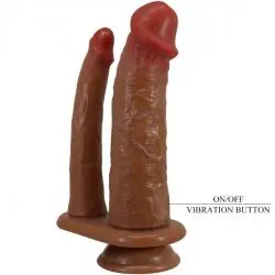 Pretty love - hulbert doble dildo realístico con vibración mulato