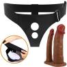 Arnés Keaven con dildo hueco y doble Pretty Love, arnés negro y dildos