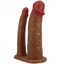 Pretty love - yairon funda para pene doble con extensión de 4 cm mulato