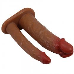 Pretty love - yairon funda para pene doble con extensión de 4 cm mulato