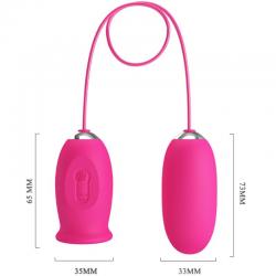 Pretty love - daisy huevo vibrador + lengua estimuladora de clítoris rosa