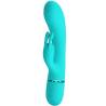 Pretty Love Scocco turquesa, vibrador rabbit de perfil