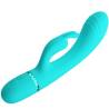 Pretty Love Scocco turquesa, vibrador rabbit en diagonal