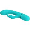 Pretty Love Scocco turquesa, vibrador rabbit en horizontal