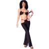 Chilirose - cr 4851 set top negro y leggins con complementos dorados - 3