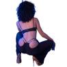 Chilirose - cr 4851 set top negro y leggins con complementos dorados - 5