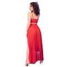 Chilirose - cr 4850 set top rojo y leggins con complementos dorados - 4