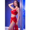 Chilirose - cr 4850 set top rojo y leggins con complementos dorados - 5