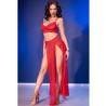 Chilirose - cr 4850 set top rojo y leggins con complementos dorados - 6