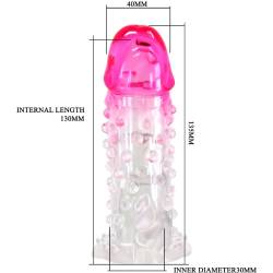 Pretty love - wilford funda realística alargadora con relieve para pene rosa - - 5