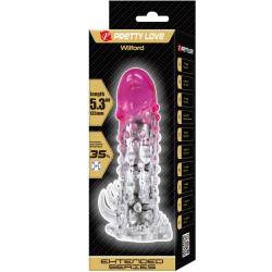 Pretty love - wilford funda realística alargadora con relieve para pene rosa - - 6