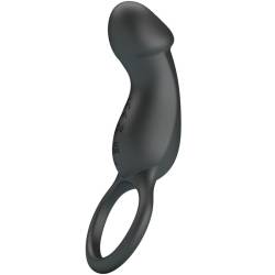 Pretty Love Trae negro, anillo con vibrador de perfil