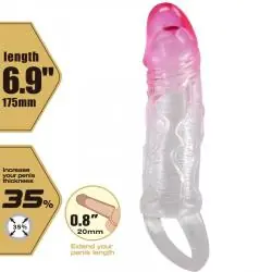 Pretty love - odes funda realística alargadora de 2 cm para pene rosa