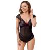 Livco corsetti fashion - evelyn lc 20243 body con adornos de encaje y tranparencias negro - 1