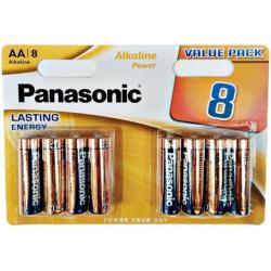Panasonic - bronze pila alcalina aa lr6 blister*8
