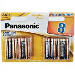 Panasonic - bronze pila alcalina aa lr6 blister*8