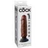 Caja del King Cock vibrador de 6 pulgadas marrón