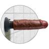 King Cock vibrador de 6 pulgadas marrón fijado a la pared