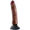 King Cock 7 pulgadas Vibrating Cock marrón con ventosa