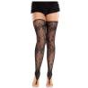 Leg avenue - medias sin pies de encaje floral negro - 1