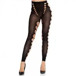 Leg avenue - medias opacas sin costuras con corte en los pies negro